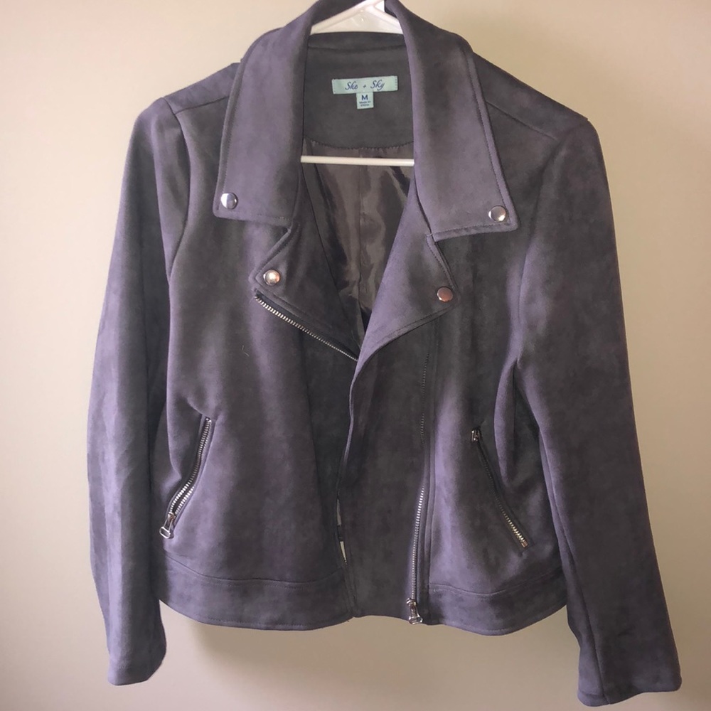 She + Sky size M grey suede jacket